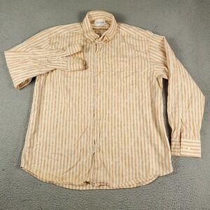 Tommy Bahama Shirt Mens Size XL Orange Striped Casual Button Up Long Sleeve *